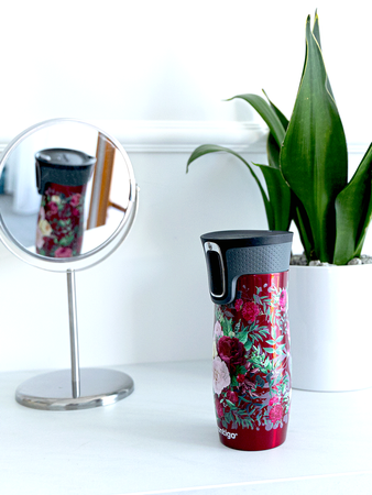 Thermal Mug Contigo West Loop 2.0 470 ml - Red - Flowers