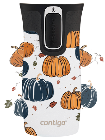 Contigo West Loop Mini 300ml thermal mug - Pumpkins - White metallic