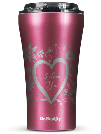 Dr.Bacty Apollo 2.0 thermischer Kaffeebecher - 360 ml - Rosa -  I love You