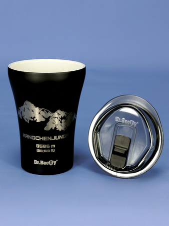 Coffee thermal mug with ceramic coating Dr.Bacty Apollo 227 ml - Kangchenjunga - black