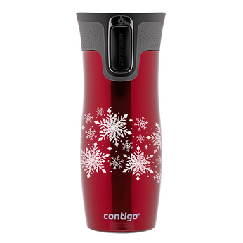 Thermal Mug Contigo West Loop 2.0 470 ml - Red - Snow Stars