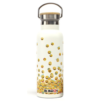 Steel thermal bottle Dr. Bacty Emoticons - white