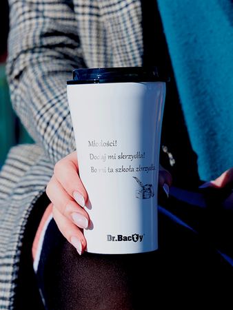 Dr.Bacty Apollo 2.0 thermal coffee mug - Ode to Youth - 360 ml - Glossy White