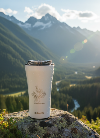 Thermobecher für Kaffee Dr.Bacty Apollo 2.0 360 ml "Hyzop lekarski" – Weiß