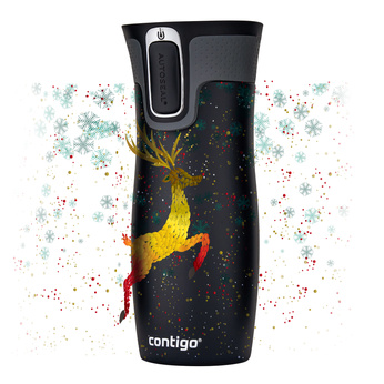 Thermal Mug Contigo West Loop 470 ml - Matte Black - Reindeer