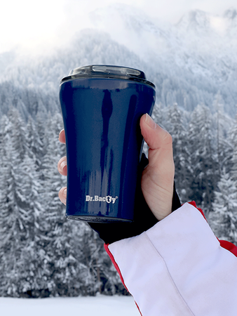 Coffee thermal mug with ceramic coating Dr.Bacty Apollo 227 ml - navy blue