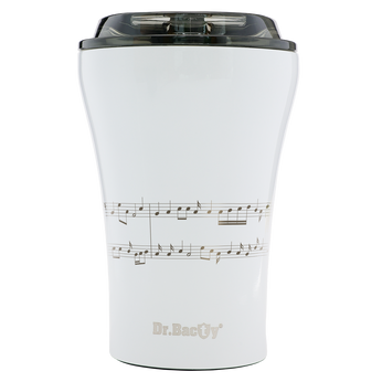 Coffee thermal mug with ceramic coating Dr. Bacty Apollo 227 ml Five-line - white