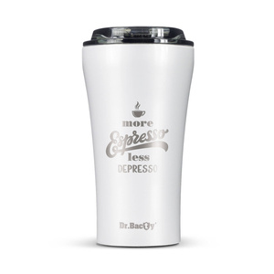 Dr.Bacty Apollo 2.0 thermal coffee mug - Espresso depresso - 360 ml - Glossy White