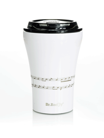 Kaffee -Thermalbecher mit Keramikbeschichtung Dr. Bacty Apollo 227 ml Fünfzeilig - weiß