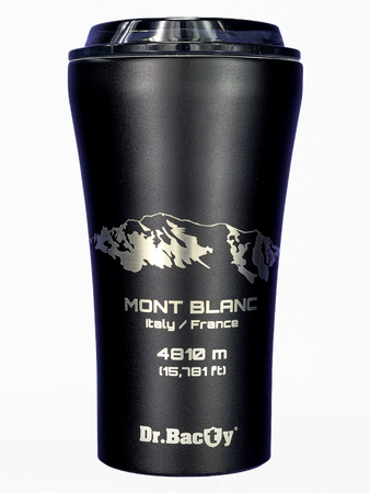 Dr.Bacty Apollo 2.0 thermal coffee mug - 360 ml - Mont Blanc - Black Matt