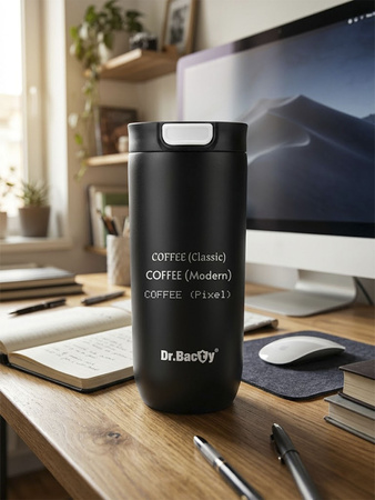 Dr. Bacty Atlas 540 ml Engraved Thermal Mug - Black