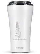 Thermobecher für Kaffee Dr.Bacty Apollo 2.0 360 ml "Dziewanna wielkokwiatowa" – Weiß
