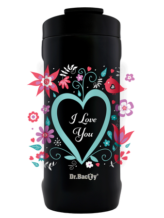 Dr.Bacty thermal coffee mug - I love You - Black