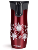 Thermal Mug Contigo West Loop 2.0 470 ml - Red - Snow Stars