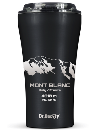 Dr.Bacty Apollo 2.0 thermal coffee mug - 360 ml - Mont Blanc - Black Matt