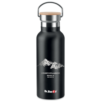 Dr.Bacty Iris Thermoflasche aus Edelstahl - schwarz - Kangchenjunga