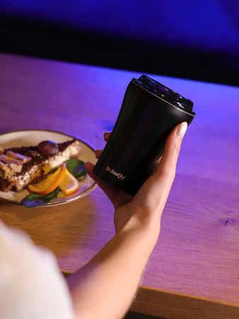 Coffee thermal mug with ceramic coating Dr.Bacty Apollo 227 ml - black - Display Product