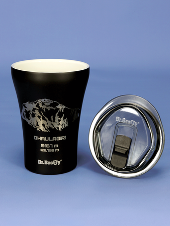 Coffee thermal mug with ceramic coating Dr.Bacty Apollo 227 ml - Dhaulagiri - black