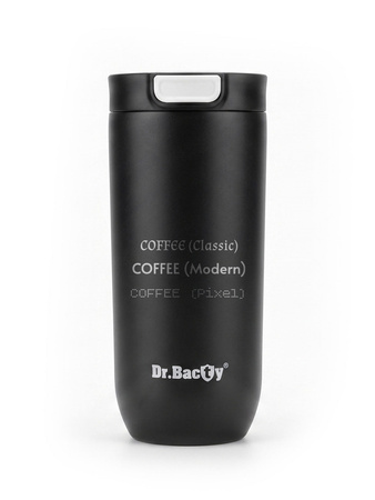 Thermobecher mit Gravur „Dr. Bacty Atlas“, 540 ml – schwarz
